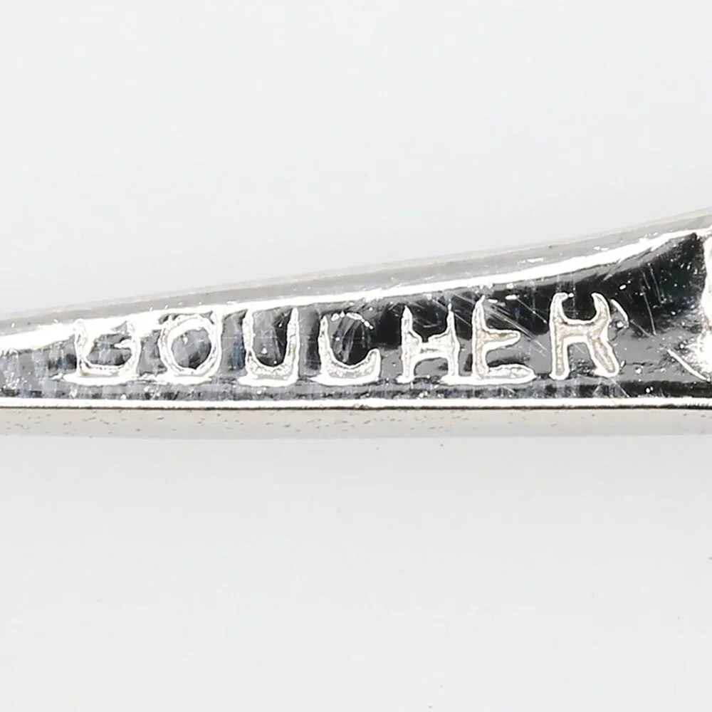 Vintage Boucher Modernist Flame Twist Brooch Rhodium‎ Plated 1940s